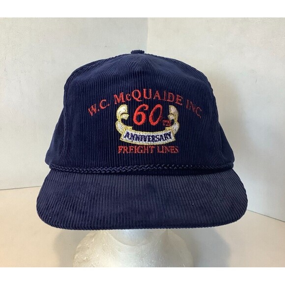 Vintage Corduroy WC McQuaide Freight Lines 60th Anniversary Hat Cap Otto - Picture 1 of 7